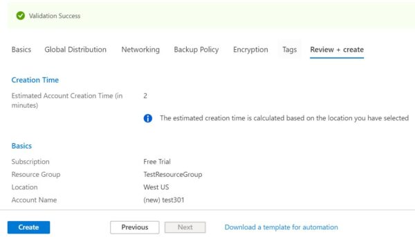 How to Create Azure Cosmos DB Account from Azure Portal 12