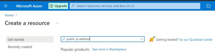 How to Create Public IP Address Using Azure Portal 102