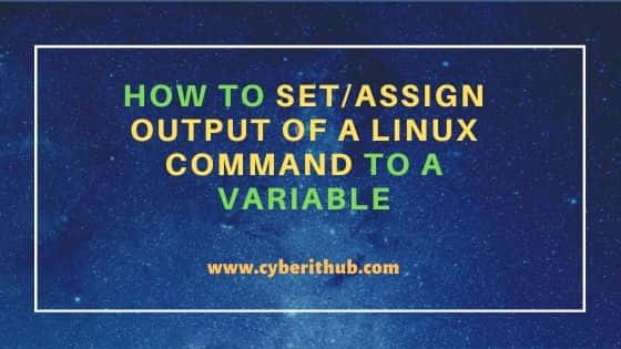 How to Set/Assign output of a Linux Command to a Variable 1