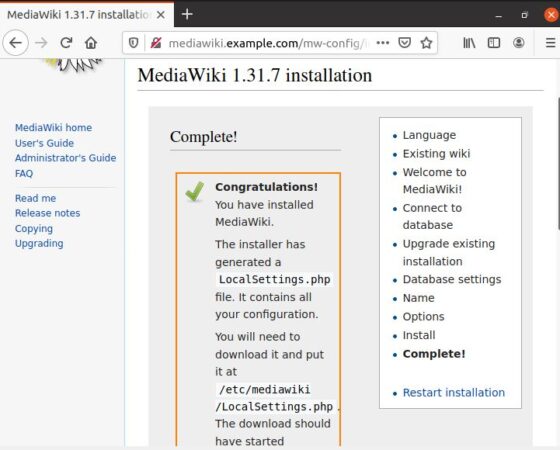 How to Install and Setup MediaWiki on Ubuntu 20.04 LTS [Easy Steps] 12