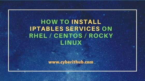 How to Install Iptables services on RHEL/CentOS/Rocky Linux 6