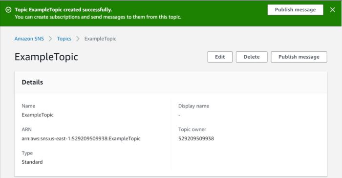How to Create an Amazon SNS Topic Using AWS Management Console 7