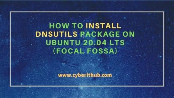 How to Install dnsutils package on Ubuntu 20.04 LTS (Focal Fossa) 24