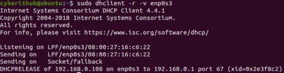 10 dhclient (DHCP Client) command examples in Linux 3