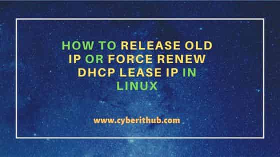 How to Release old IP or force Renew DHCP lease IP in Linux 10