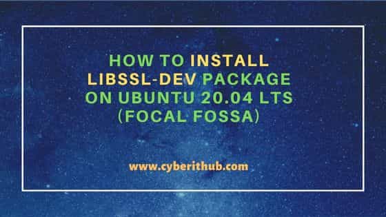 How to Install libssl-dev package on Ubuntu 20.04 LTS (Focal Fossa) 11