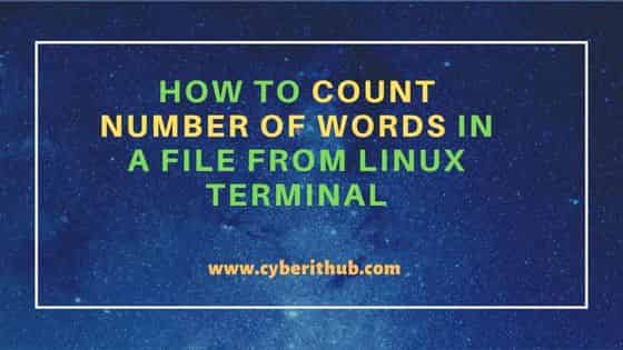 How to count number of words in a File from Linux Terminal