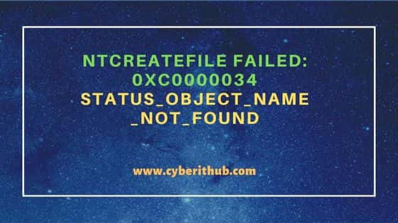 NtCreateFile failed: 0xc0000034 STATUS_OBJECT_NAME_NOT_FOUND 42