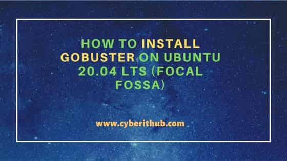 How to Install gobuster on Ubuntu 20.04 LTS (Focal Fossa) 1