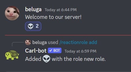 How to make a Reaction role with Carl Bot 11