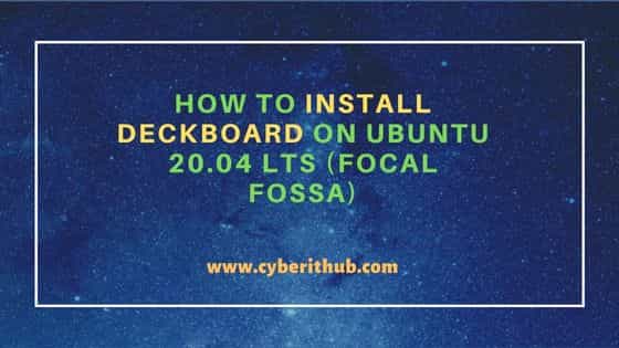 How to Install Deckboard on Ubuntu 20.04 LTS (Focal Fossa) 1