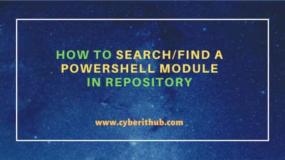 How to Search/Find a PowerShell Module in Repository