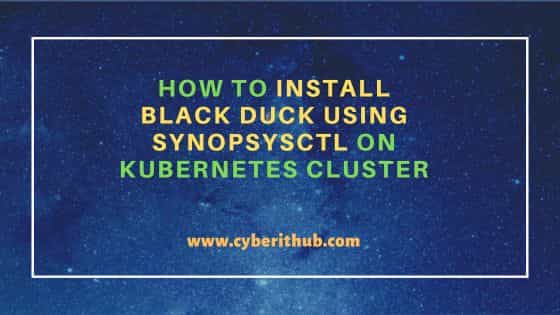 How to Install Black Duck Using Synopsysctl on Kubernetes Cluster 13